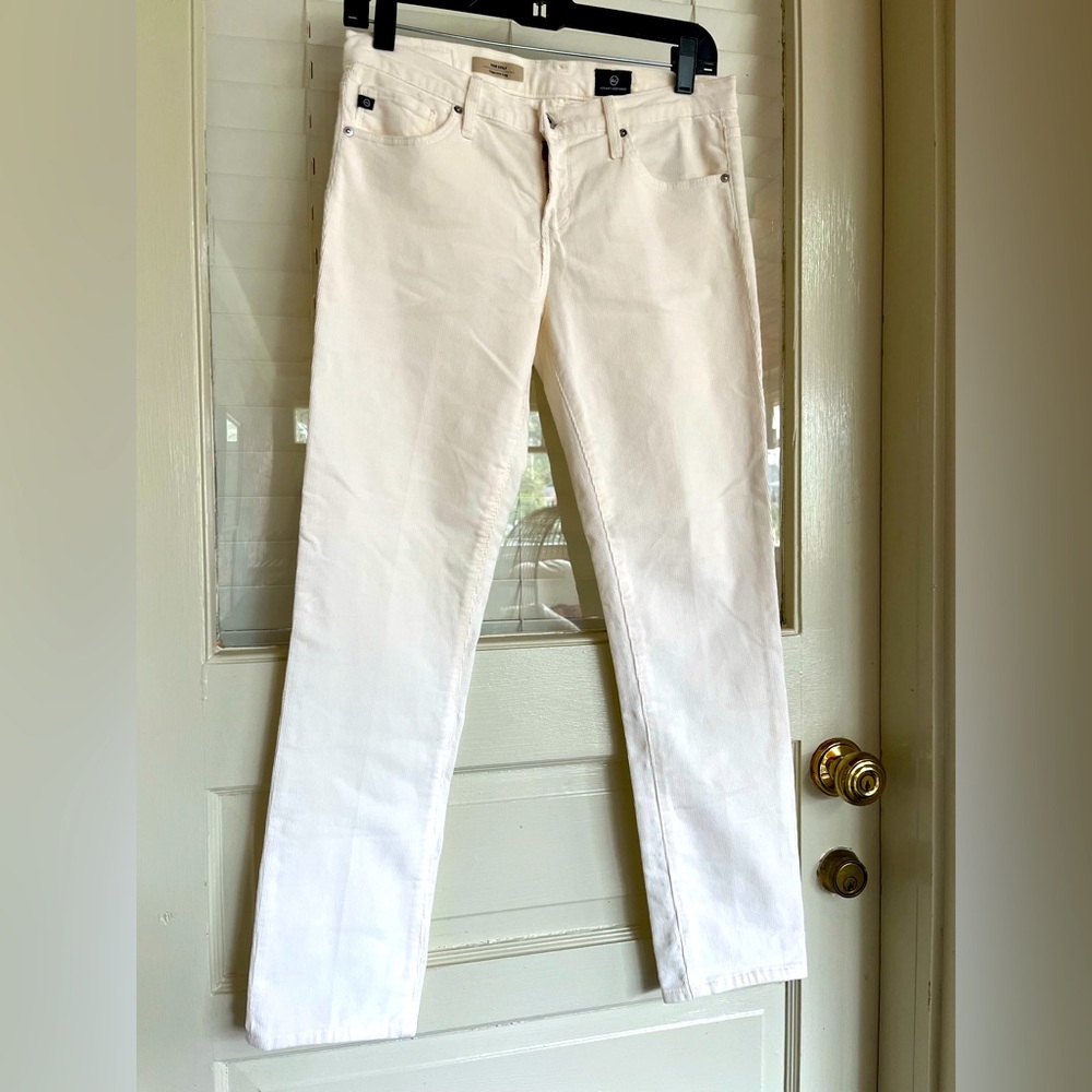 Ag Adriano Goldschmied Stilt Cigarette Leg 28R beige corduroy